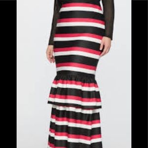 Eloquii Trumpet Maxi Skirt with Back Bow NWT